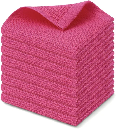 Miniatura 100 de Kitinjoy - Paños de cocina de 100 % algodón, tela de tejido gofrado, paño de limpieza ultrasuave, absorbente y de secado rápido. Gris Oscuro