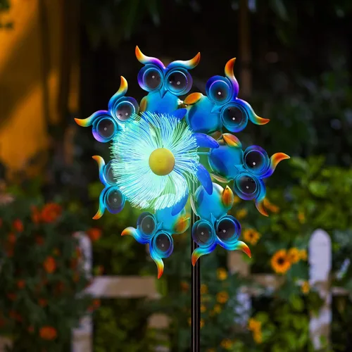 Miniatura 8 de Molinillos de viento colgantes, molinillo de viento cinético de colibrí 3D de 12 pulgadas para decoración de patio y jardín, acero inoxidable