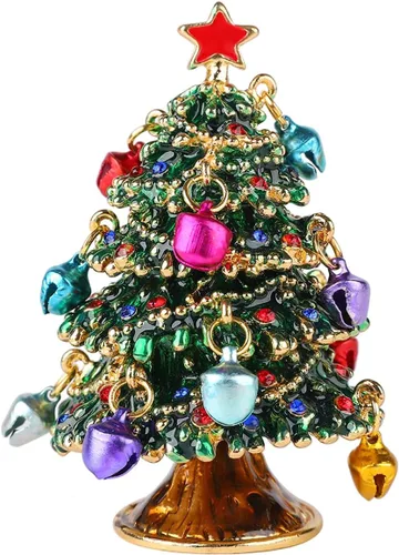 Cajas de abalorios para árbol de Navidad con bisagras y campanas de colores, adornos pintados a mano, regalo único de Navidad para decoración del
