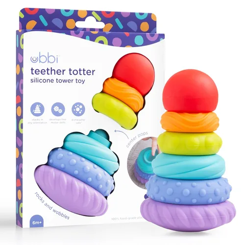 Miniatura 16 de Ubbi Joinibble - Mordedor para bebés, silicona platino de grado alimenticio, alivia la dentición y masajea las encías, sin BPA y PVC, paquete de 5