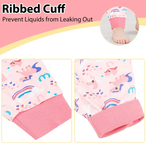 Miniatura 4 de MooMoo Baby Pantalones de pañales impermeables para entrenamiento para ir al baño, 2 paquetes de pañales cortos nocturnos para niños y niñas