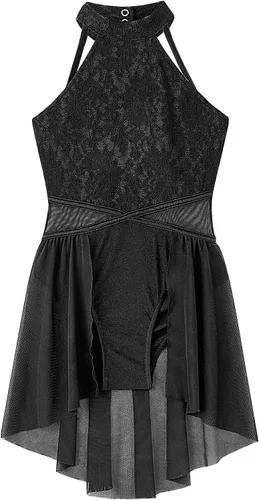 Miniatura 28 de Vestido de ballet lírico para niñas y niñas, sin mangas, encaje floral, leotardo contemporáneo, moderno disfraz de baile