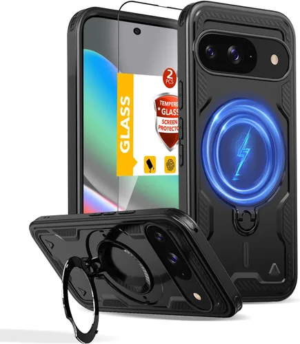 Miniatura 111 de Funda magnética para Google Pixel 9A compatible con cargador inalámbrico MagSafe, para Pixel 9A, funda de teléfono integrada de 360 °, con 2