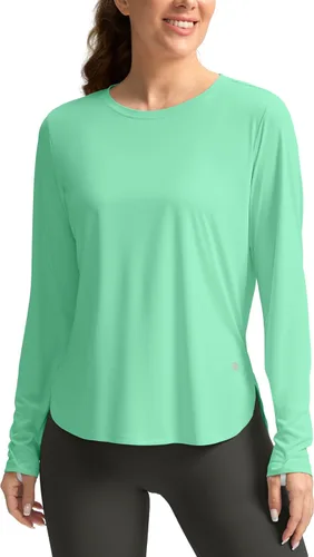 Miniatura 34 de Camisetas de sol para mujer, con protección ultravioleta FPU 50+, manga larga, ligera, de secado rápido, para entrenamiento, senderismo, para mujer