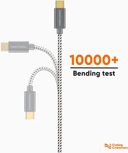 Miniatura 5 de CableCreation Cable USB C, cable corto USB a USB C 3A, cable de carga rápida trenzado USB C macho a USB macho para banco de energía, Galaxy S23