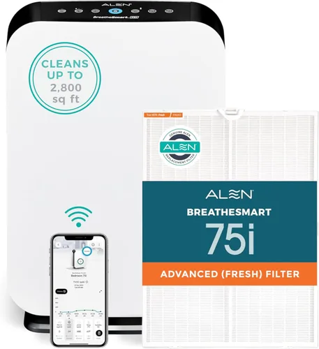 Miniatura 12 de Alen Purificador de aire BreatheSmart 75i HEPA con filtro puro para habitaciones grandes de hasta 2800 pies cuadrados - Perfecto para sala de estar