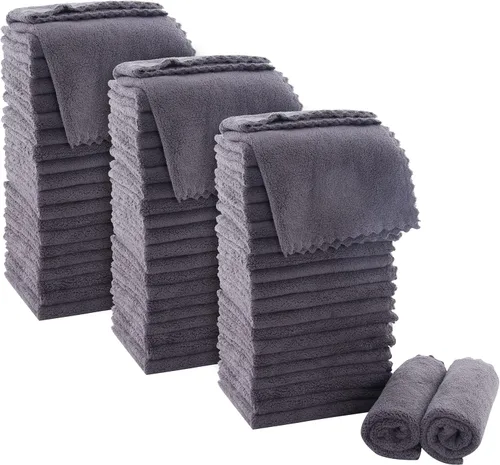 MOONQUEEN Juego de Toallitas Ultra Suaves Premium - 12 x 12 pulgadas - Paquete de 72 - Secado Rápido - Paños de Baño de Terciopelo Coral Altamente