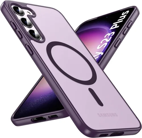 Miniatura 21 de OWKEY Funda magnética para Samsung Galaxy S23 de 6.1 pulgadas, para Magsafe con protector de pantalla, protección de grado militar, a prueba