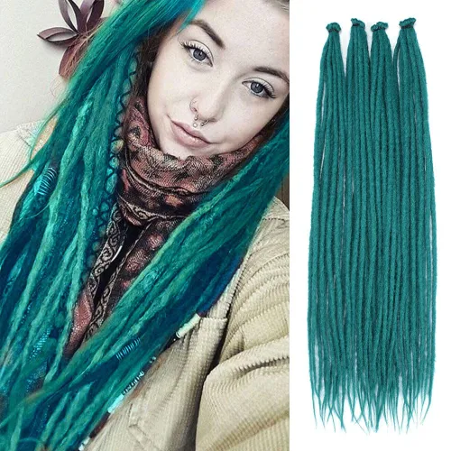 Miniatura 22 de Kraler - Extensiones de rastas de 22 pulgadas con 40 hebras, trenzadas a mano, estilo reggae, de color blanco perla, sintéticas, de 0,6 cm de ancho
