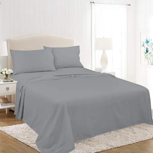 Miniatura 8 de ROYALE LINENS Soft Home - Juego de sábanas de percal cepillado ultrasuave, 100% algodón, 4 piezas, tamaño Queen, color blanco