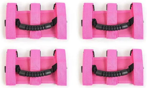 Miniatura 2 de JeCar Asas de agarre de barra antivuelco resistentes compatibles con Jeep Wrangler 1955-2023 CJ YJ TJ JK JL y Gladiator JT Truck, rosa