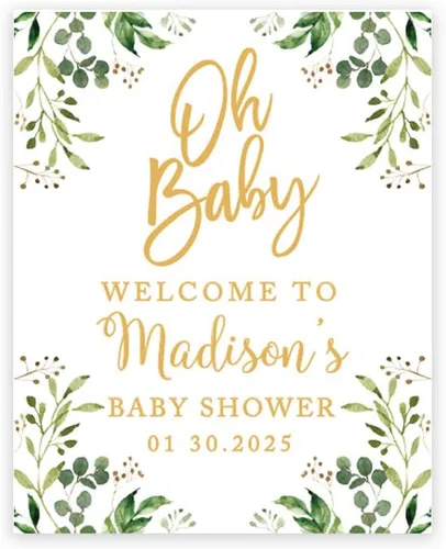 Miniatura 12 de Andaz Little Cutie - Decoración de baby shower, 16 x 20 pulgadas, letrero de bienvenida personalizado, letrero de caballete personalizado para libro