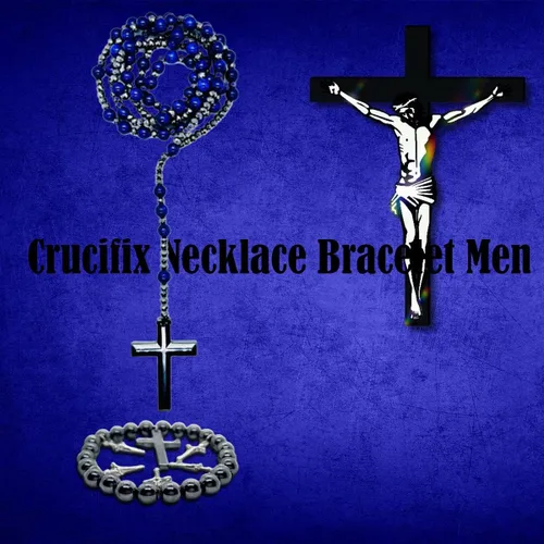 Miniatura 13 de Rosary for Men, Cross Necklace for Men, Tiger Eye Black Obsidian Rosary Beads for Women, Rosarios Catolicos