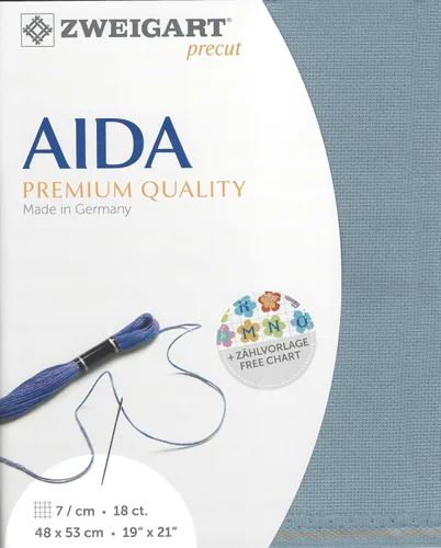 Miniatura 2 de Wizardi Fein-Aida 3793/718 Gris Confederado. Lona de costura, tela de punto de cruz, paño de bordado, lienzo de aguja. 100% algodón. Zweigart