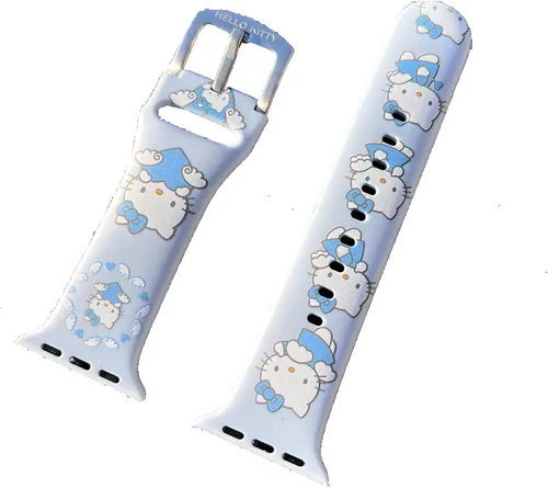 Miniatura 14 de Correa de silicona para Apple Watch de Hello Kitty para 38/40/1.614 in para Series 7/6/5/4/3/2/1/SE