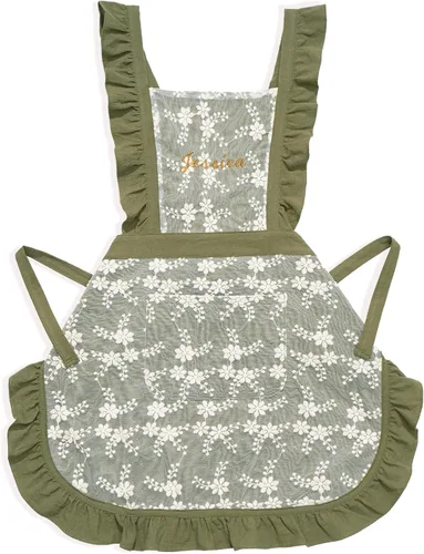 Delantal vintage para mujer con bolsillos, delantal personalizado con volantes para cocinar, hornear, limpiar, jardinería
