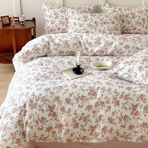 Miniatura 2 de BHUSB - Juego de funda de edredón para cama individual o queen para niños, 100 % algodón, 3 piezas, reversible, juego completo de ropa de cama