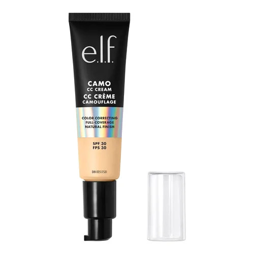 e.l.f. Camo CC Cream - Base correctora de color de cobertura media a completa con FPS 30, rubio 140 W, 1.05 onzas Fair 140 W-Fair con matices cálidos