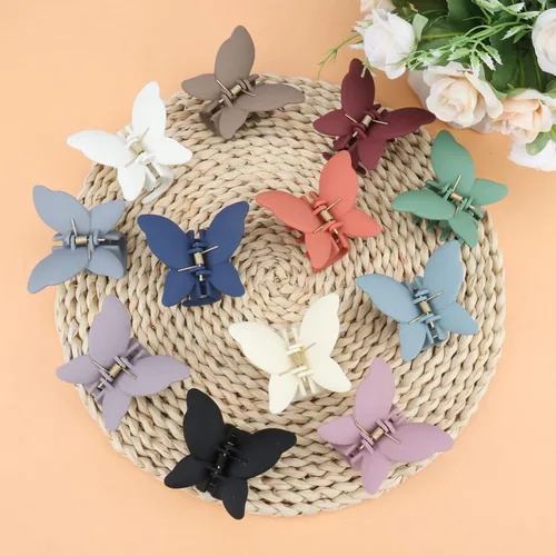 Miniatura 7 de 12 pinzas para el cabello con garra de mariposa de 2.6 pulgadas, antideslizantes, mandíbula mate, 12 colores, fuerte sujeción de mariposa