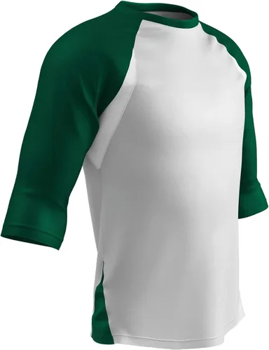 Miniatura 2 de Champro Camiseta de béisbol ligera juvenil con manga raglán de tres cuartos de poliéster con inserciones de malla en los costados