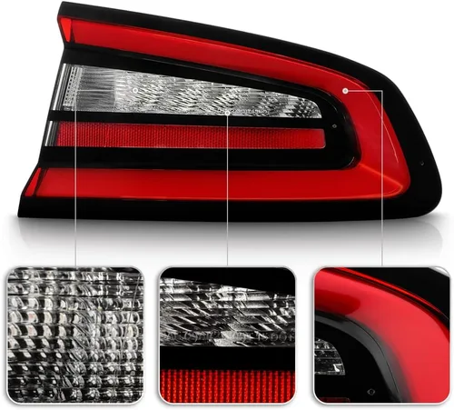 Miniatura 4 de KEEKPO - Para Dodge Charger 2015-2022 Estilo Fábrica Luz Trasera Lámpara de Freno Montada en el Cuerpo Exterior de Repuesto Lado del Pasajero Rojo