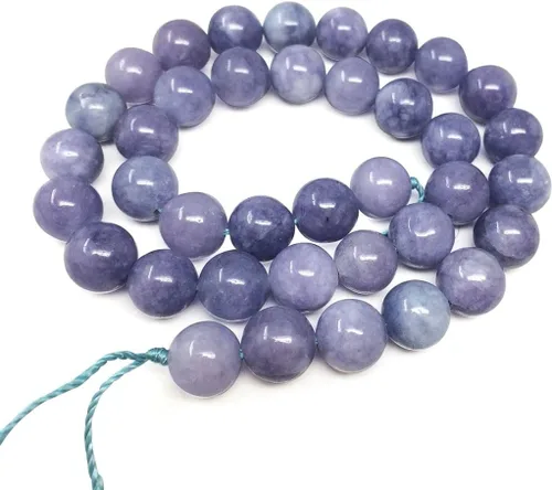Miniatura 2 de Adabele - 2 hebras de piedras preciosas curativas de cuarzo tanzanita opaco natural de 0.394 pulgadas (0.394 in), cuentas sueltas redondas y sueltas