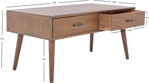 Miniatura 3 de Safavieh Home Collection Mozart Mid-Century - Mesa auxiliar rectangular con 2 cajones