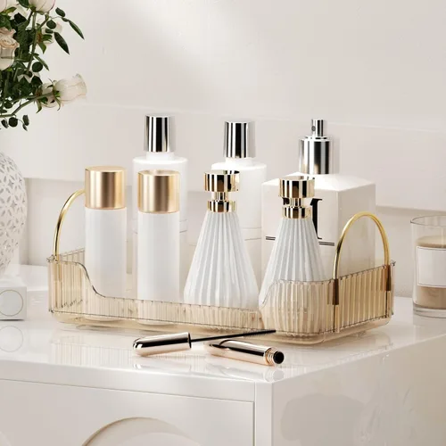 YCIA&DONE Organizador de Baño para Encimera, Almacenamiento de Maquillaje, Estante de Bandeja para Cosméticos para Cuidado de la Piel, Soporte para