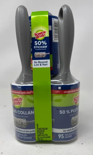 Miniatura 2 de Scotch Brite - Rodillo de pelusa 3M, 50% adhesivo, 5 unidades, 95 hojas (hoja 475), 475