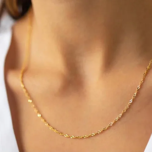 Miniatura 64 de Collares en capas para mujer, chapados en plata, delicada cuerda torcida de serpiente, delicado collar en capas, gargantilla de diferentes