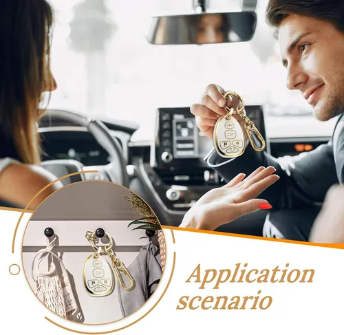 Miniatura 4 de Funda para llavero Chevy con llavero de metal duradero antipérdida, funda suave de moda para Impala, Monte Buick, Enclave, GMC Pontiac Saturn