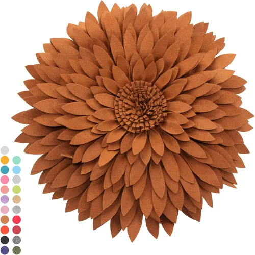 Miniatura 35 de Almohada decorativa 3D de flores de margarita, manta de girasol de 14.5 x 13 pulgadas, decoración redonda para el hogar para sofá y cama
