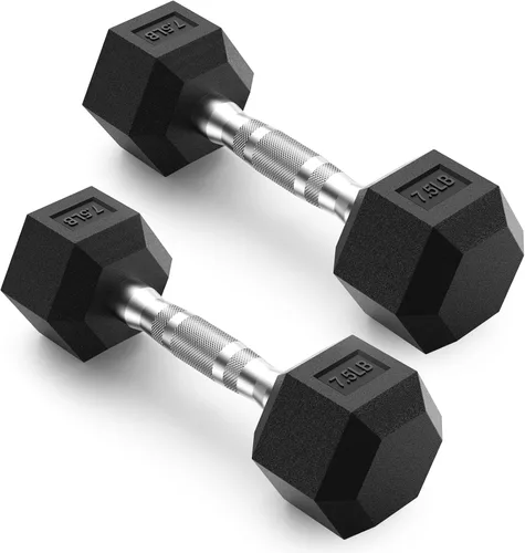 Miniatura 26 de PAPABABE HEX Juego de Mancuernas 2.5-125lb, Mancuernas de Gimnasio en Casa con Revestimiento de Goma, Mancuernas de Pesas para Ejercicio y Fitness