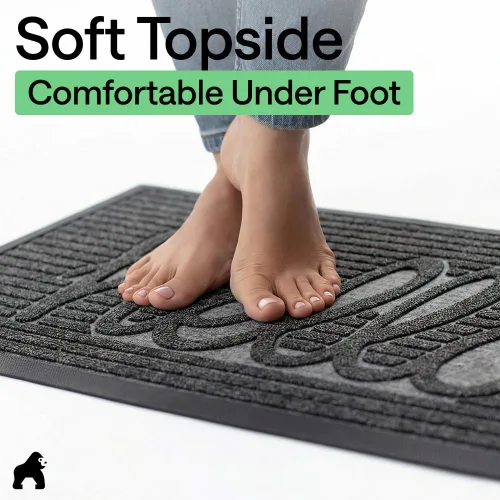 Miniatura 8 de Gorilla Grip WeatherMax - Tapete para todas las estaciones 100% impermeable, 23x35 pulgadas, goma natural duradera, resistente a manchas y Carbón