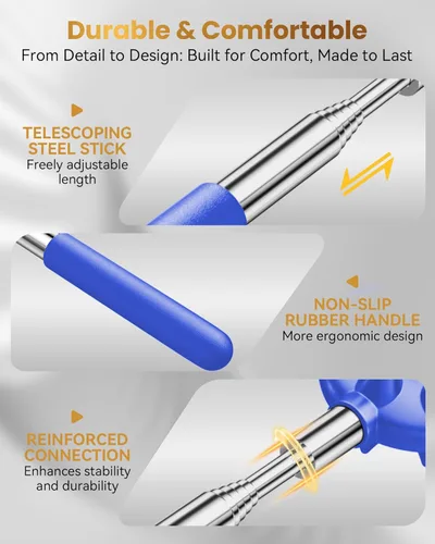 Miniatura 4 de Rascador de espalda telescópico con 5 cabezas desmontables, regalos para Navidad, rellenos de calcetines para hombres, mujeres, él, ella, papá