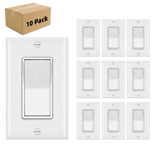 Miniatura 9 de Micmi Interruptor de pared decorativo de 3 vías, interruptor de pared negro, interruptor basculante de paleta de un solo polo o tres vías, grado