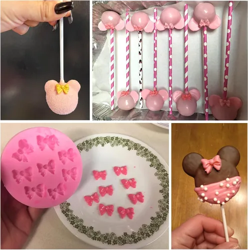 Miniatura 6 de Actvty Molde de Lazo de Chocolate, 4 Piezas de Moldes de Mini Lazo, Moldes de Silicona para Lazos de Fondant para Postres DIY, Pop Cake, Caramelo