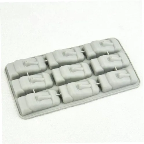 Miniatura 4 de Isla de Pascua Estatuas de Piedra Bandeja de Hielo Cubos Diy Molde Verano Mini Molde de Pastel de Silicona