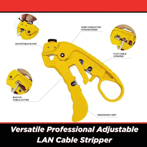 Miniatura 3 de Simply45 Pelacables LAN y cortador profesional ajustable para Cat7a/6a/6/5e UTP/STP blindado y sin blindaje - Incluye peine alisador de alambre