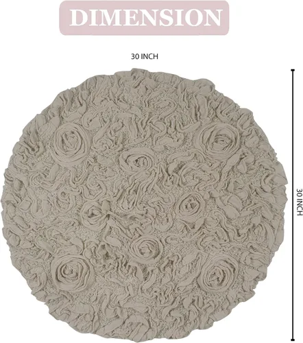 Miniatura 2 de Home Weavers Bell Flower Collection - Tapetes de baño copetudos 100 % algodón, extrasuaves y absorbentes, antideslizantes, lavables a máquina, lino
