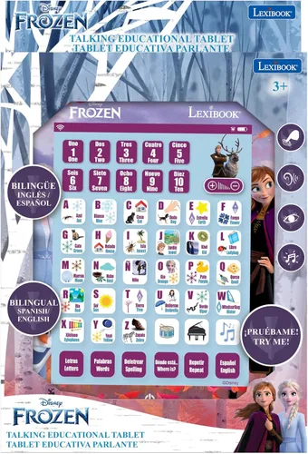 Miniatura 3 de LEXiBOOK Disney Frozen, Tablet Educativa de Aprendizaje Bilingüe, Aprende Letras, Números, Palabras, Ortografía y Música, Idiomas Inglés/Español