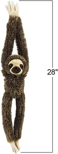 Miniatura 3 de ArtCreativity Peluche de perezoso colgante marrón, perezoso de peluche de tres dedos de 28 pulgadas con diseño realista, suave y abrazable, bonita