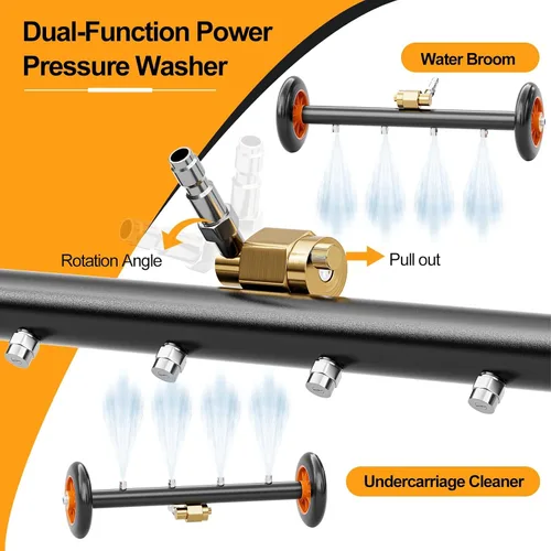 Miniatura 2 de SPECILITE Accesorio de lavadora a presión del tren de rodaje de 16 pulgadas para agua fría y caliente máx. 212 ℉, escoba de agua con 3 varitas