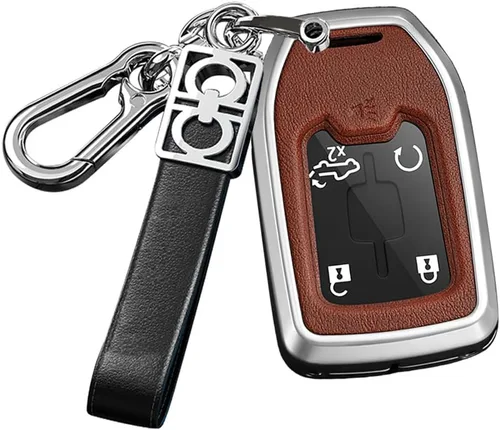 Miniatura 16 de ontto Funda para llave de coche con llavero de metal y piel sintética para Chevrolet Silverado Fit para GMC Sierra 1500 2500HD 3500HD Terrain Acadia