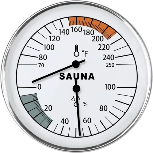 Combo de termómetro e higrómetro de sauna, medidor preciso de temperatura y humedad para sala de sauna, rango de temperatura 70-250°F, rango de