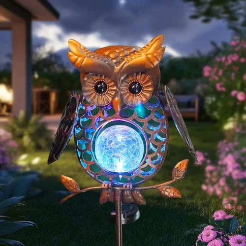 Miniatura 12 de HONGLAND Luces solares para exteriores para decoración de jardín, luces solares de colibrí de 46 pulgadas para exteriores, estacas decorativas