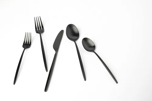 Miniatura 4 de Cambridge S505120CKW12R Gaze Black Satin - Juego de cubiertos de 20 piezas, servicio para 4, plateado Satén negro
