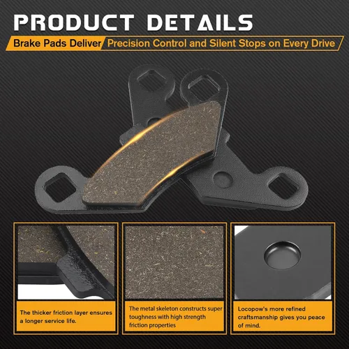 Miniatura 5 de LOCOPOW Pastillas de freno delanteras y traseras para Polaris Sportsman 335 500 400 Scrambler Magnum 500 325 Trail Boss 330 Trailblazer 400 250