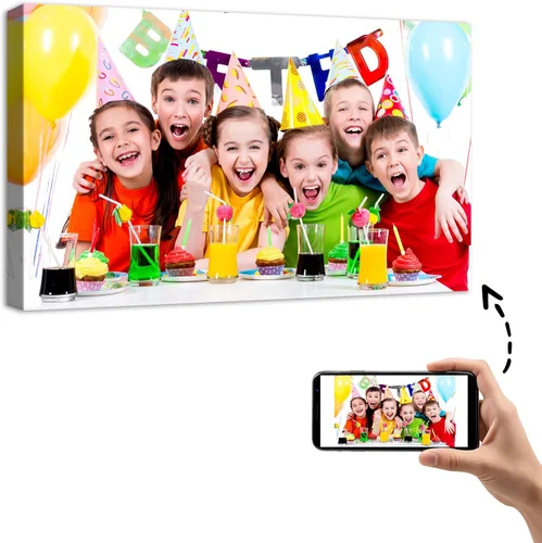 Miniatura 38 de YYYYHPP Impresiones en lienzo con tus fotos, arte de pared personalizado de foto a lienzo, impresión en lienzo para boda, familia, bebé, mascotas