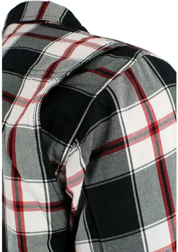 Miniatura 8 de Milwaukee Leather Camisa de montar de franela blindada a cuadros para hombre con refuerzo de fibra de aramida y armadura extraíble CE - S